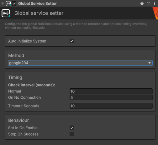 Global service setter component