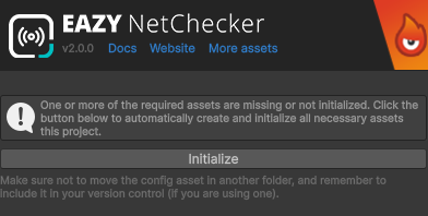 Required assets initialization